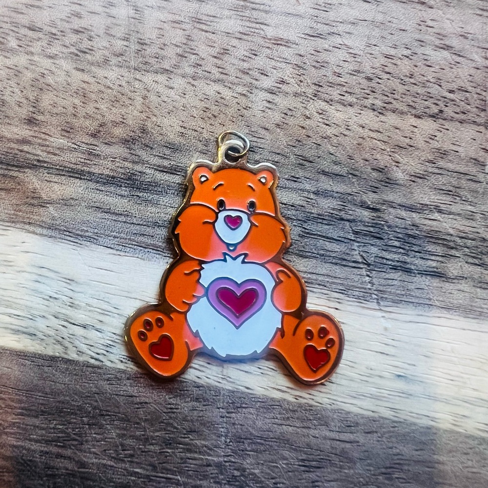 Vintage CareBear Tenderheart necklace charm 1983